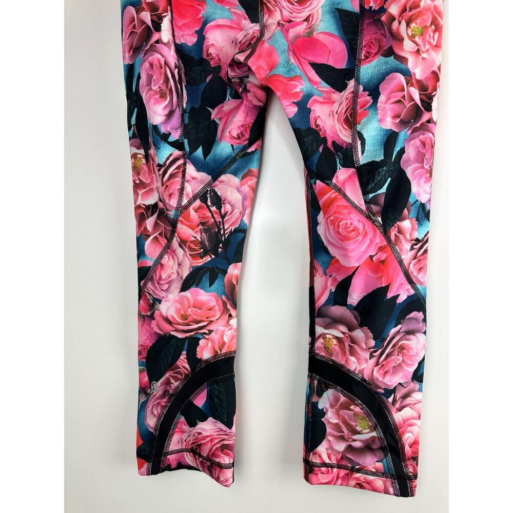 Lululemon Run Inspire Crop Floral Print Capri Pants Secret Garden Pink Size 6 - Picture 5 of 10